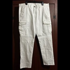 Eleventy Platinum Distressed Cargo Utility Denim Jeans Off White Size 40 - NWT